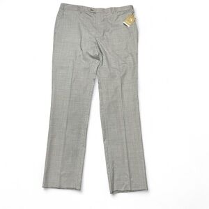 Santorelli Dress Pants Mens Sz 42 Wool Italy Romeo Light Gray Trousers New